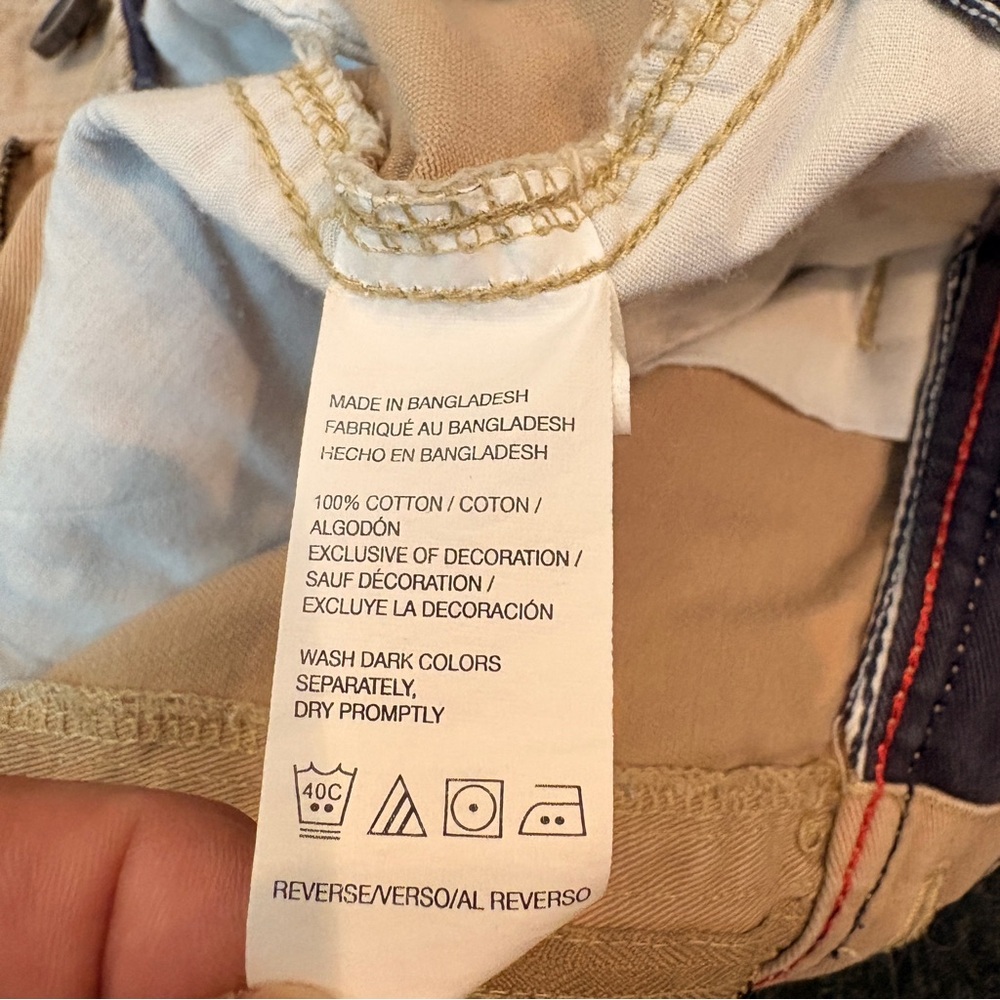 Izod Saltwater Flat Front Khaki Tan Chino Shorts Mens 34 Cotton Casual Summer - Picture 13 of 13